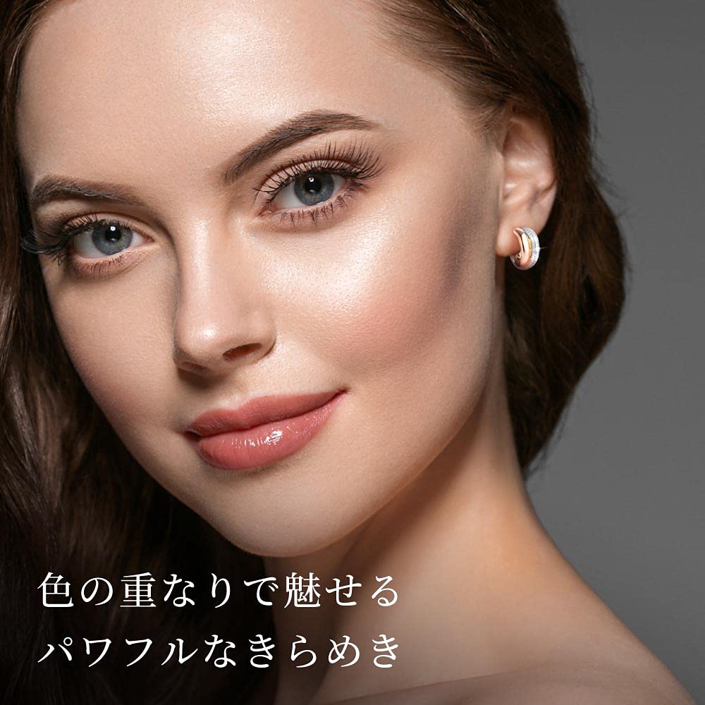 極美品♡フランス製♡k18♡スリーカラー♡フープピアス♡ フープピアス(L)SV925/Pt plated/K18 gold plated | peau
